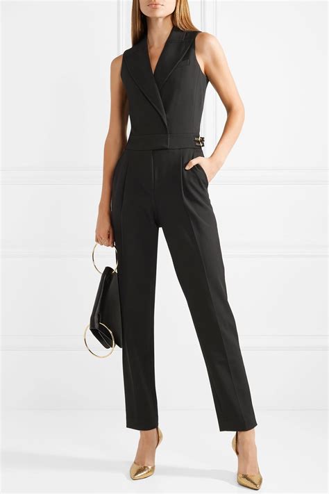 michael kors jumpsuit black gold|michael kors pleated jumpsuit.